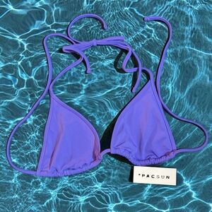PacSun Purple Triangle Bikini Top Adjustable Halter Women's Size M NWT